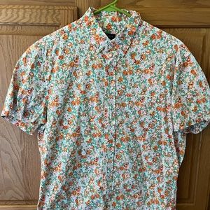 J. Crew floral short sleeve button down- Size M